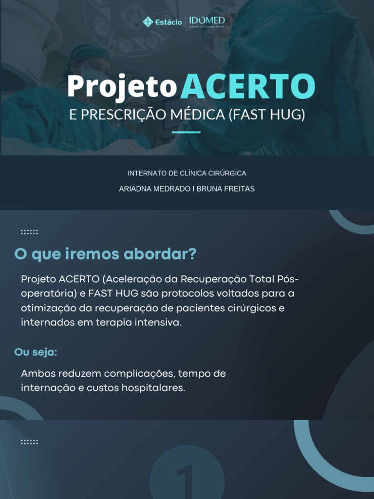 Protocólos ACERTO e FAST HUG na Cirurgia | PDF | Unidade de Tratamento ...
