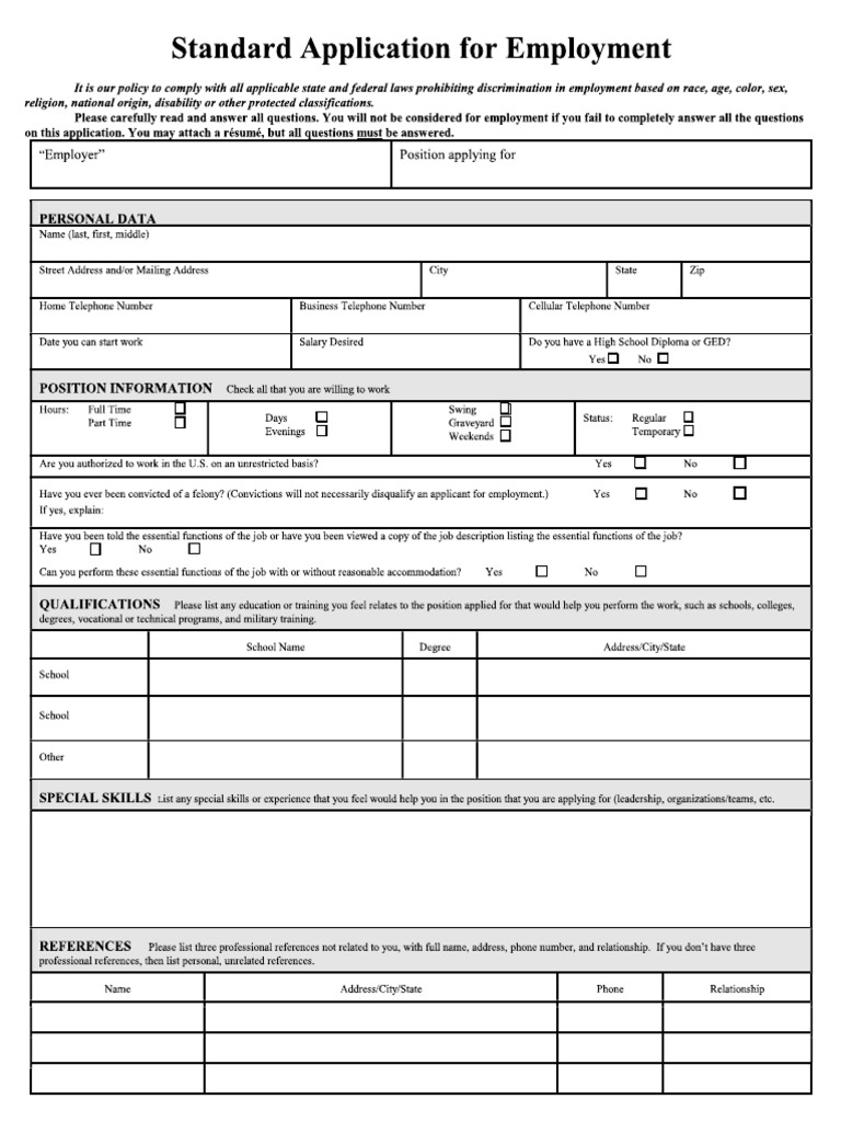 Job App STD | PDF