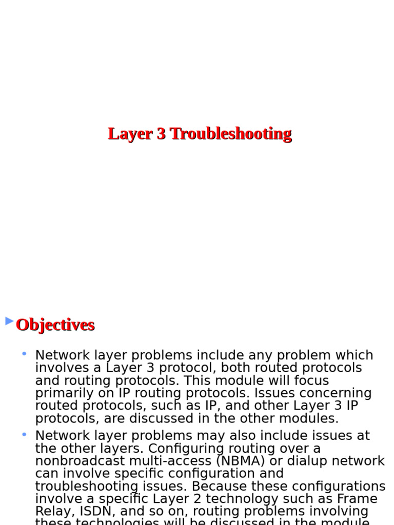 Layer 3 Network Troubleshooting Guide | PDF | Routing | Router (Computing)