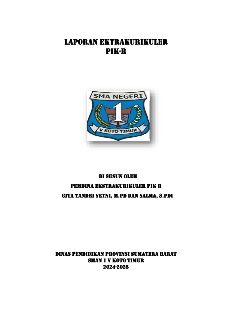 Laporan Ekstrakurikuler PIK-R 2024/2025 | PDF