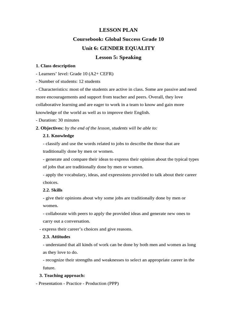 LESSON PLAN Teaching Speaking Group 7 PDF Lesson Plan Learning