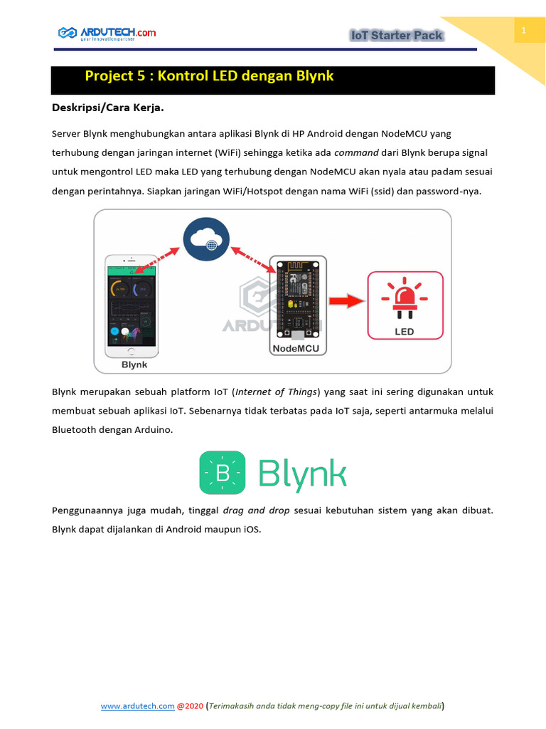 Kontrol LED IoT dengan Blynk dan NodeMCU | PDF