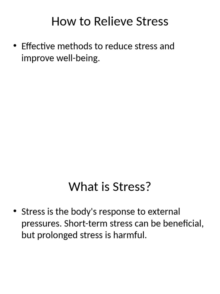Effective Stress Relief Techniques | PDF