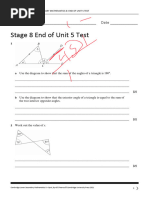 Grade 8 Unit 5 Mathematics Test | PDF | Triangle | Geometric Shapes
