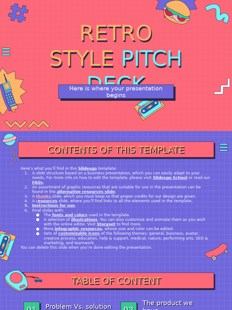 Retro Style Pitch Deck Template | PDF | Planets | Planets In Astrology