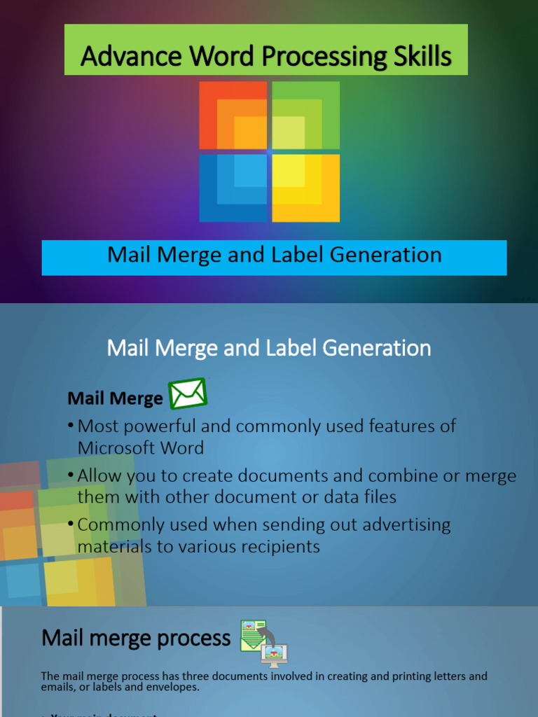 Mastering Mail Merge in Word | PDF | Mail | Envelope