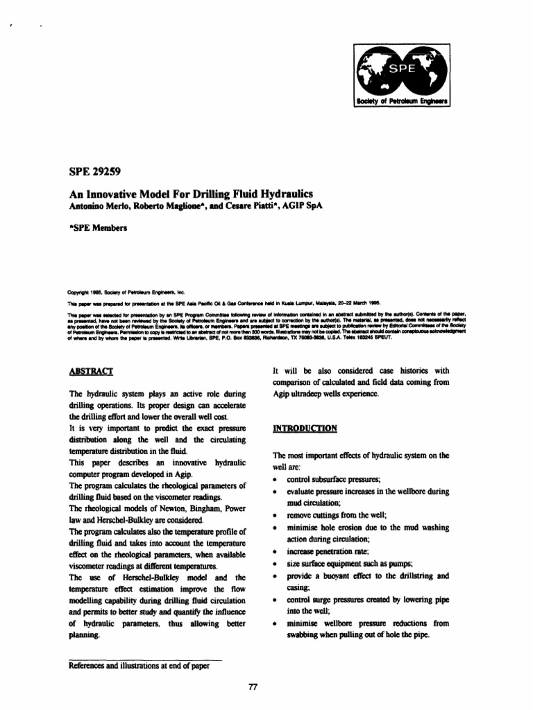 Innovative Drilling Fluid Hydraulic Model | PDF | Fluid Dynamics ...
