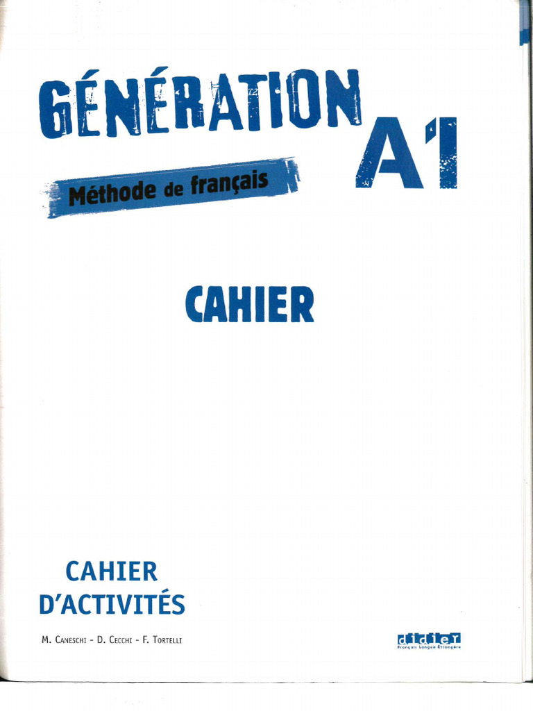 Génération A1 Cahier | PDF