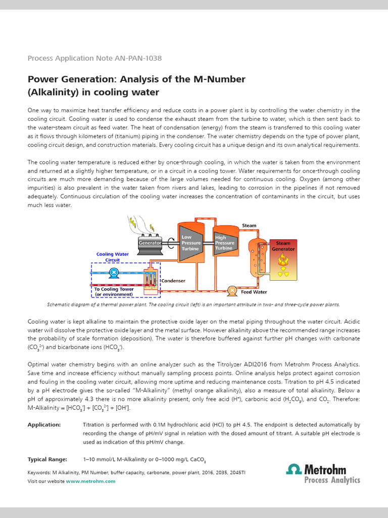 M-Alkalinity Analysis in Cooling Water | PDF | Water | Alkalinity