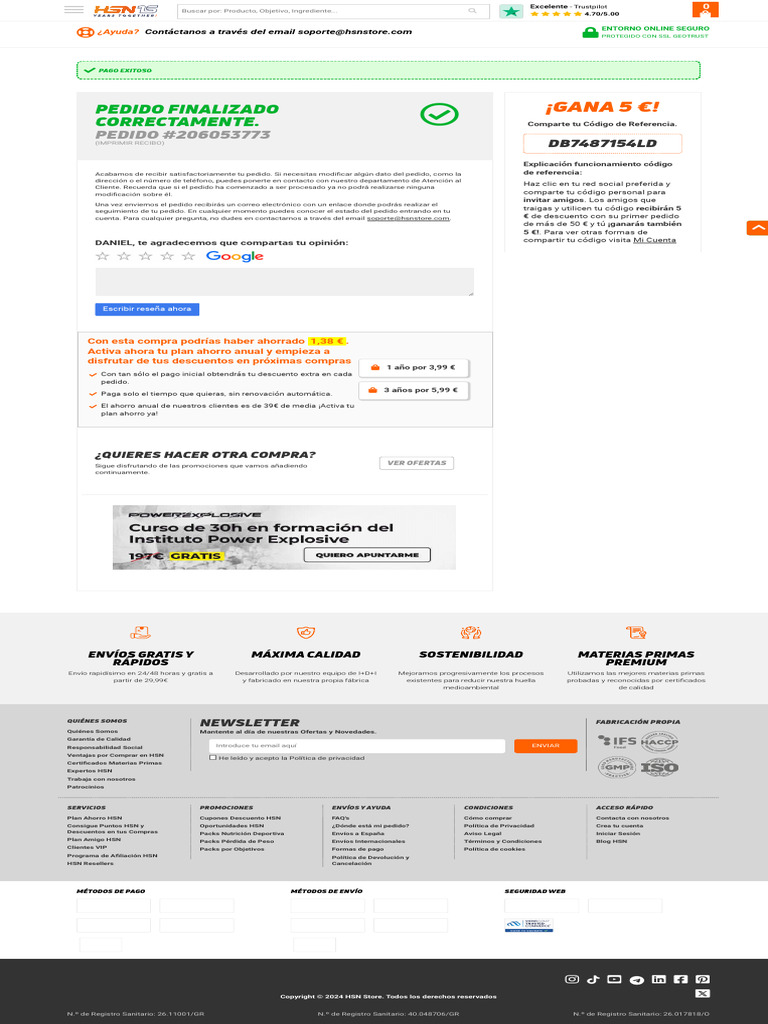 HSN Tienda Suplementos Deportivos - Productos Naturales - HSNstore | PDF