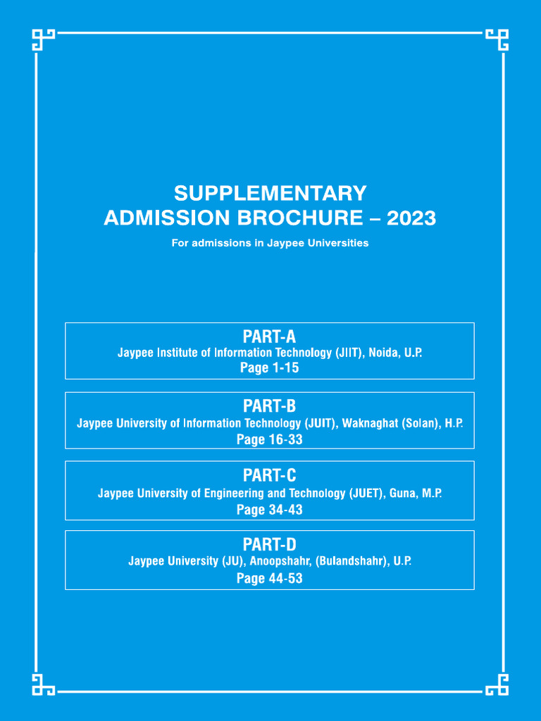 Suppl Adms Brochure 2023 P2 | PDF | University And College Admission ...