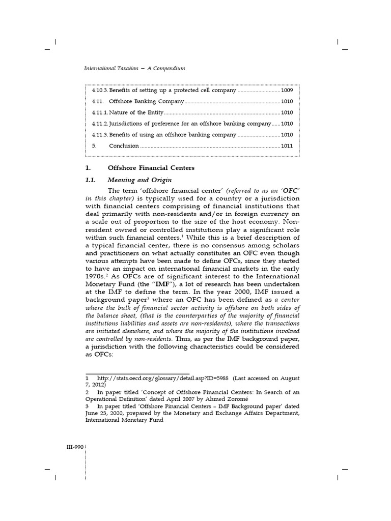Offshore Financial Centers Overview | PDF | Taxes | Tax Haven