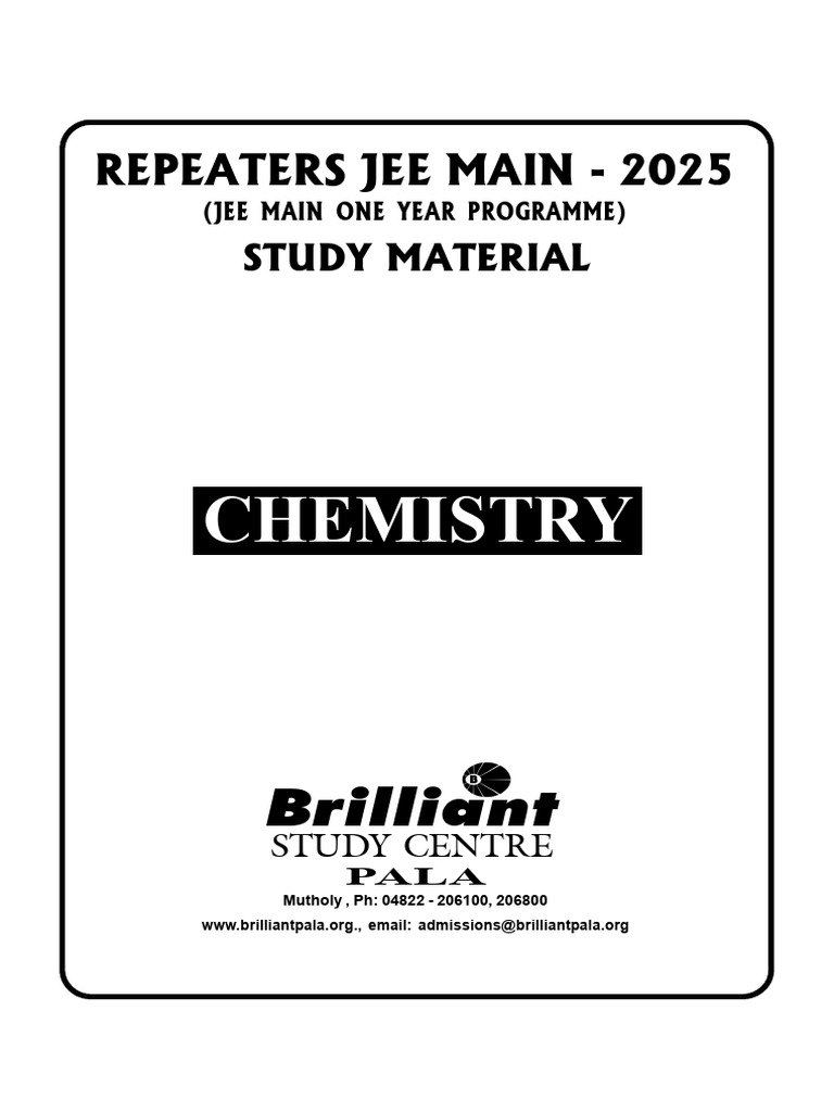JEE Main 2025 Chemistry Study Guide | PDF | Atomic Orbital | Electron