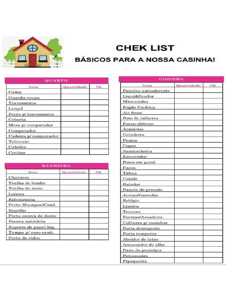 LISTA ENXOVAL de CASA.pdf - Google Drive Lista de Enxoval, Enxoval ...