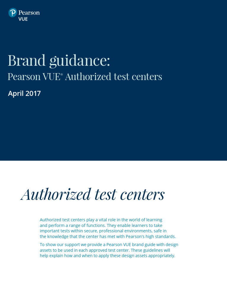 Pearson VUE Authorized Test Center Brand Guide | PDF | Learning