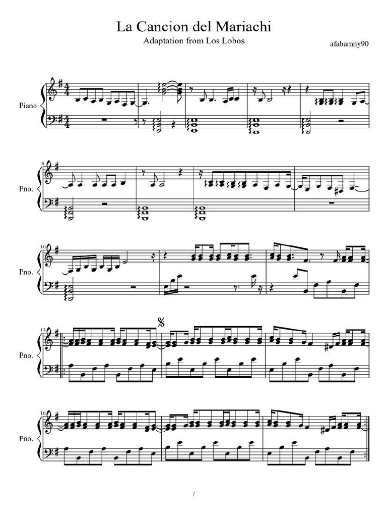 Cancion Del Mariachi-Desperado | PDF