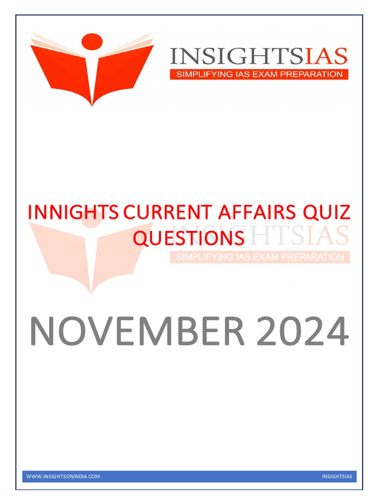 INSIGHTS-November-2024-Current-Affairs-Quiz-Questions | PDF | Taxes ...