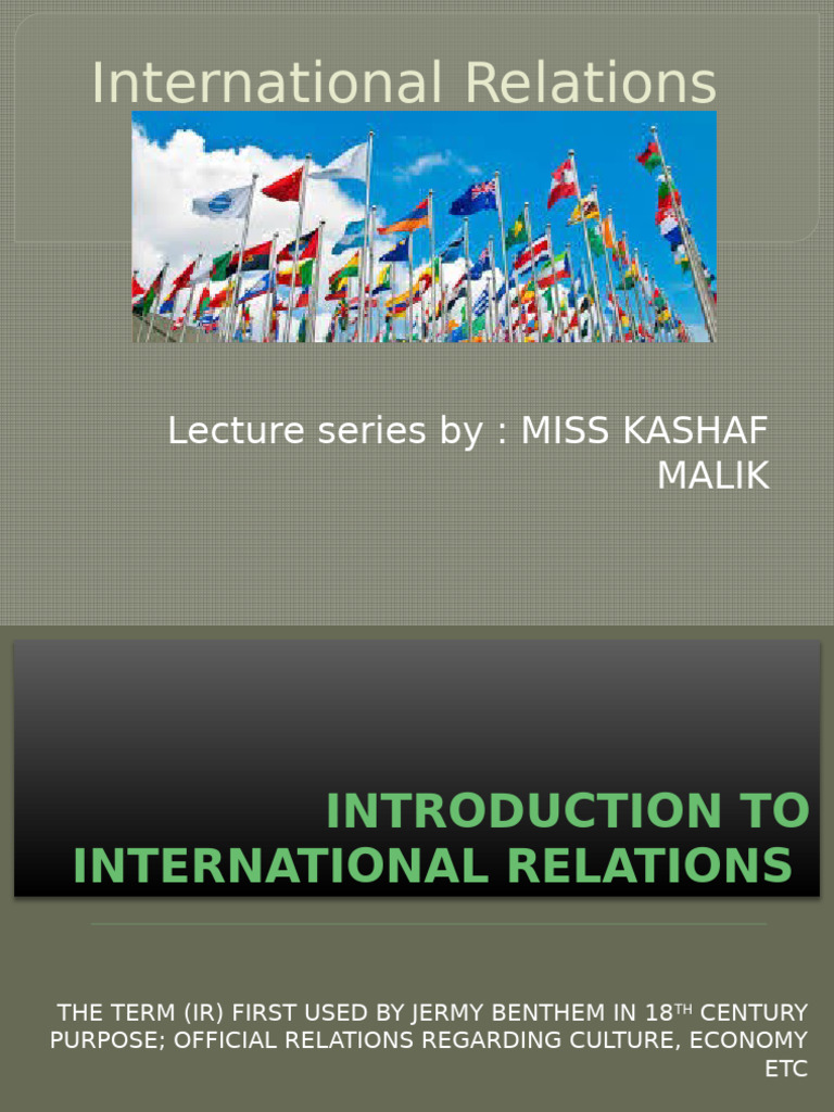 International Relations LECTURE 1 | PDF | International Relations ...