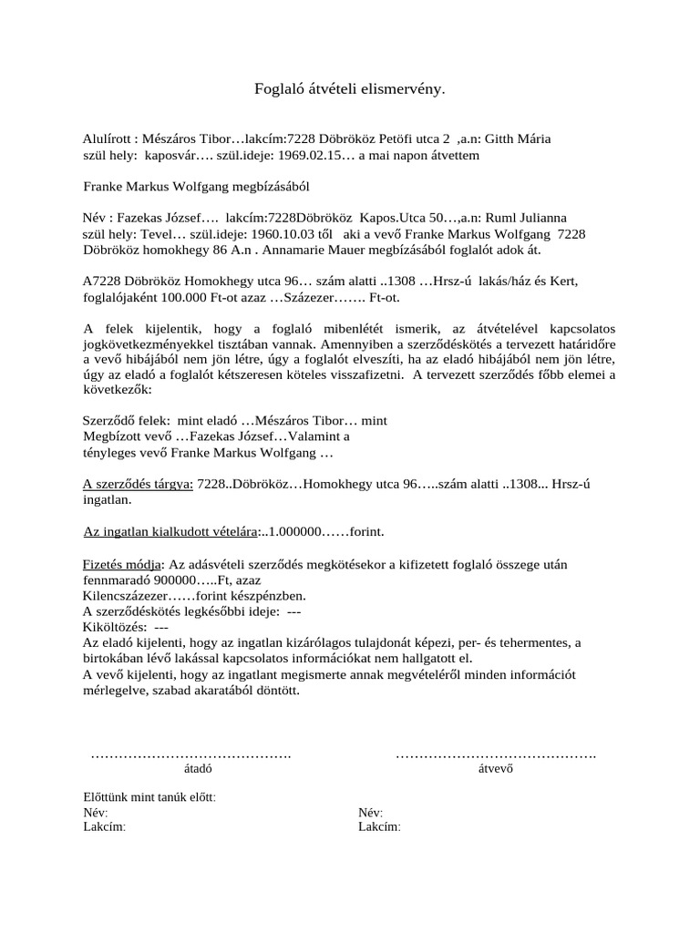 Foglalo Atveteli Elismerveny 2 | PDF