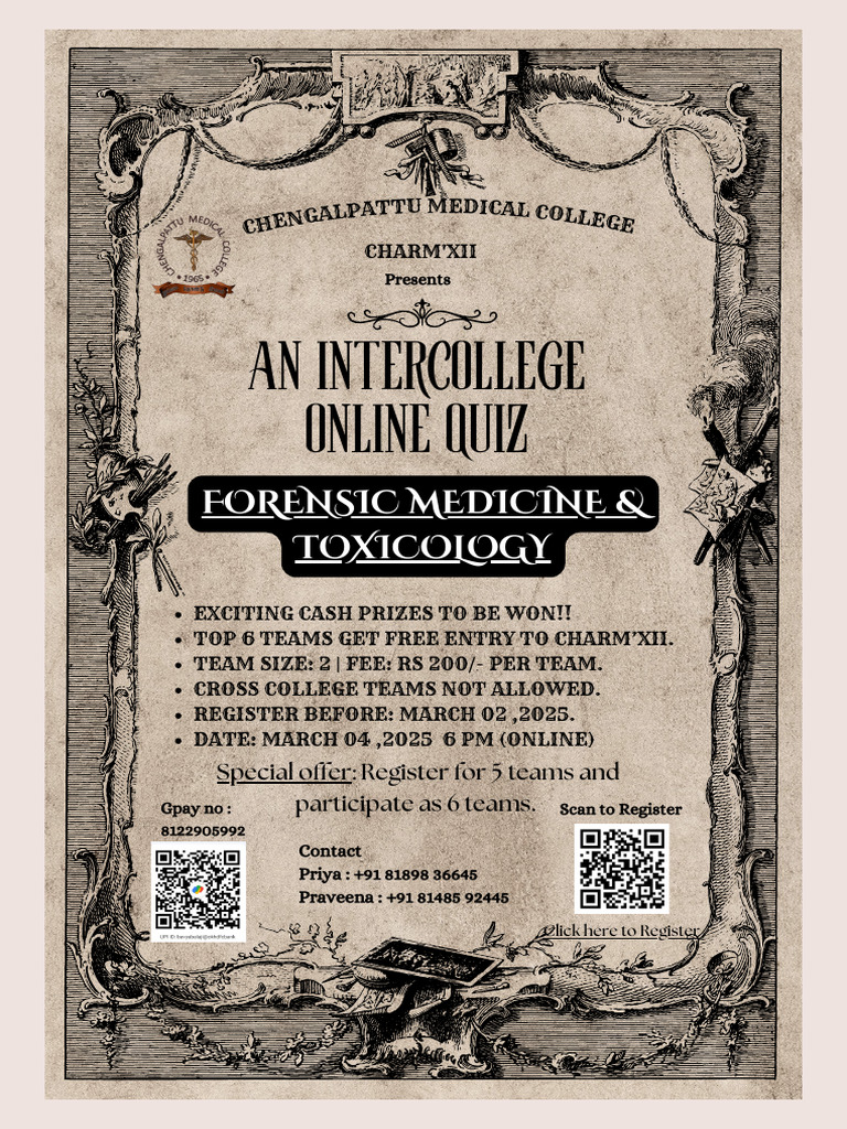 Forensic Medicine Quiz Poster PDF | PDF