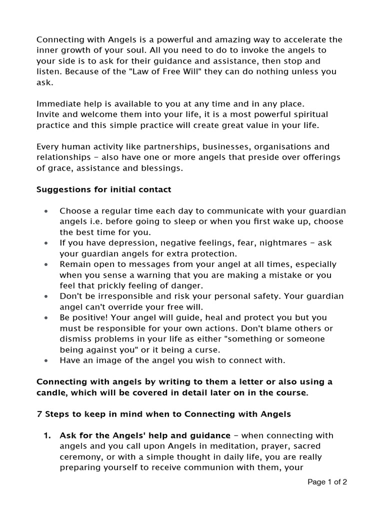 Connecting with Your Guardian Angels | PDF | Psychology