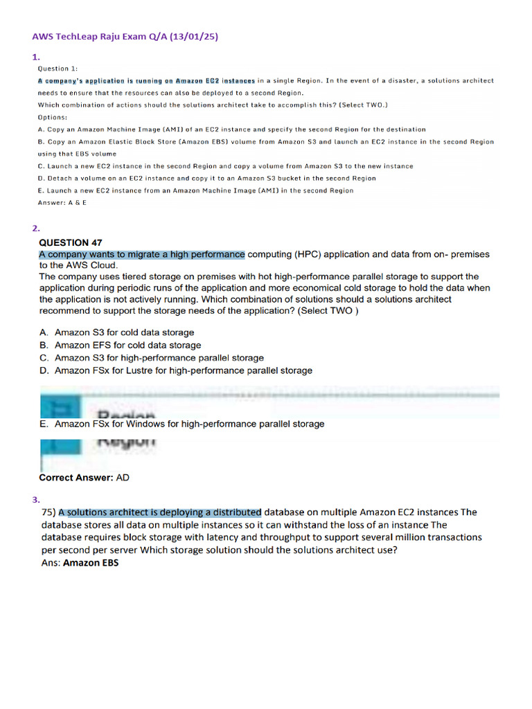 AWS TechLeap Exam Q&A Summary | PDF