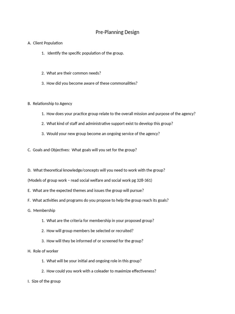 Pre-Planning Design | PDF