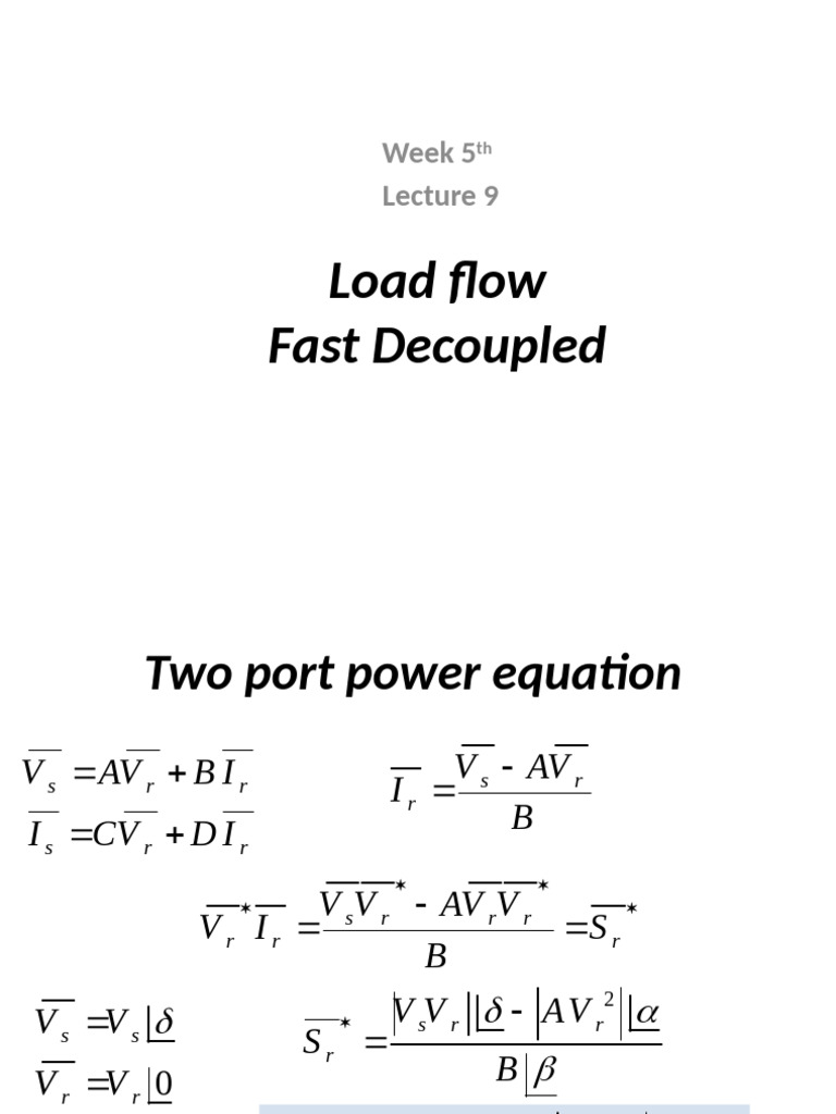 Slide (8) Fast Decoupled | PDF