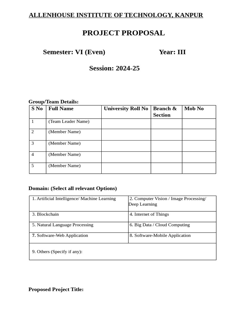 Allenhouse Tech Project Proposal | PDF | Computing | Information Technology