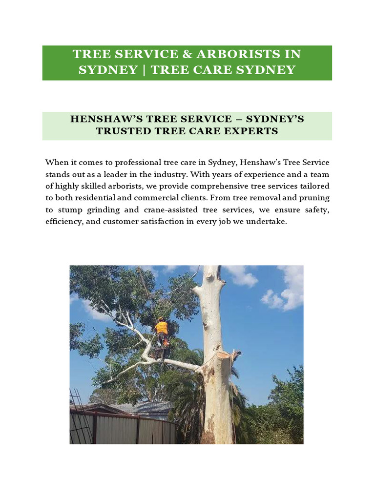 Expert Tree Services in Sydney | PDF | Pruning | Mulch
