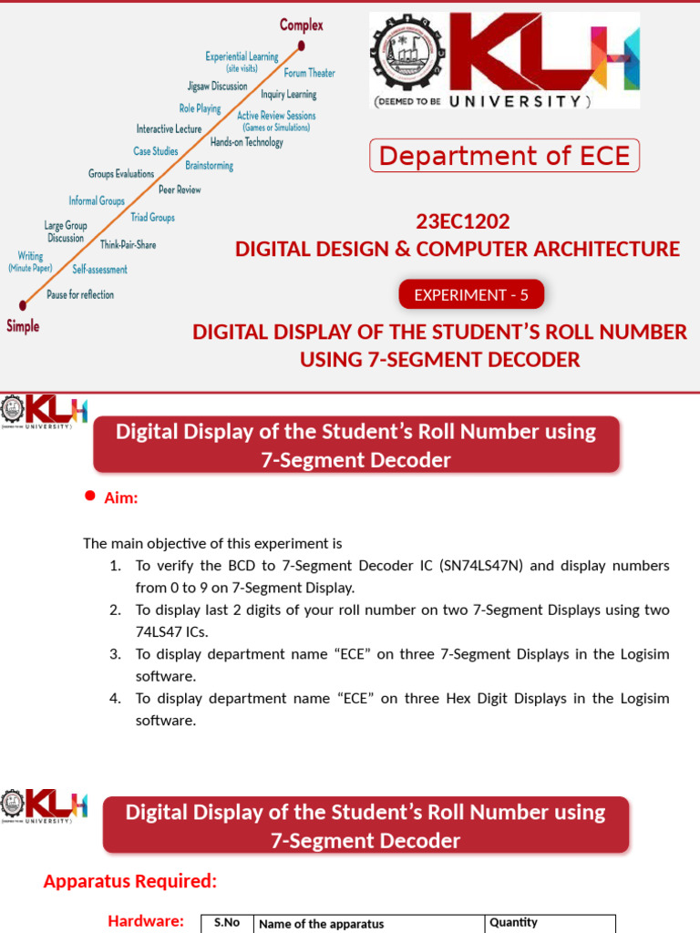 Exp 05 Digital Display of The Student's Roll Number Using 7 Segment ...