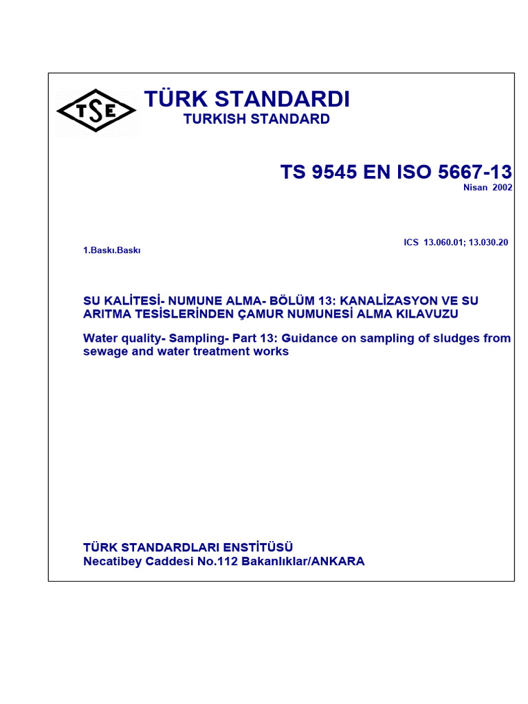 TS 9545 en Iso 5667-13 | PDF