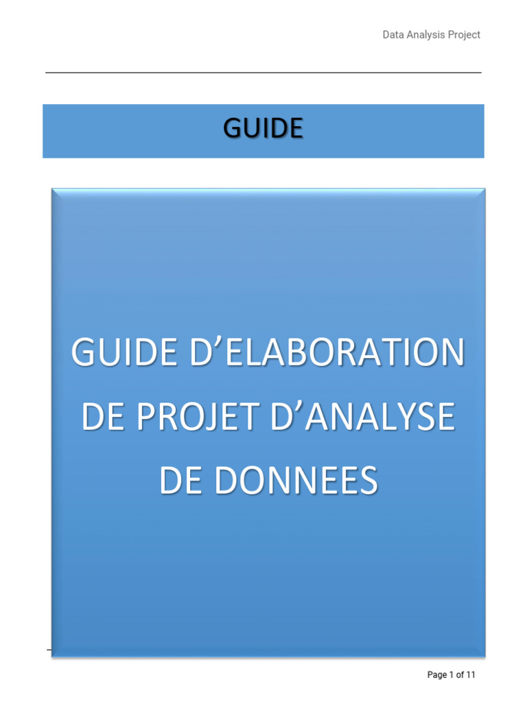 Guide D'elaboration de Projet D'analyse de Donnees | PDF | Data ...