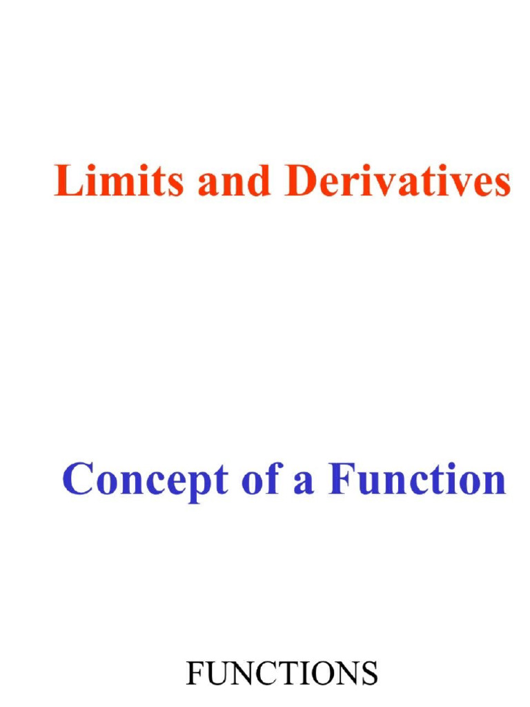 Chapter 13 Limits and Derivatives | PDF