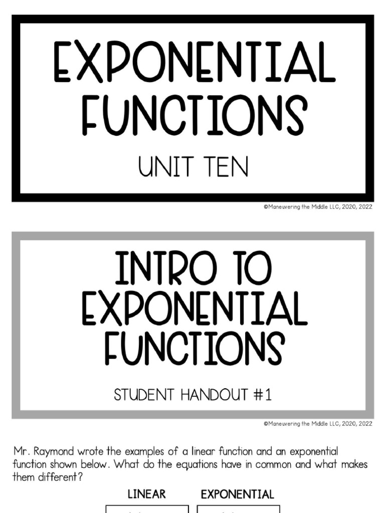 SH1-Intro To Exponential Functions | PDF