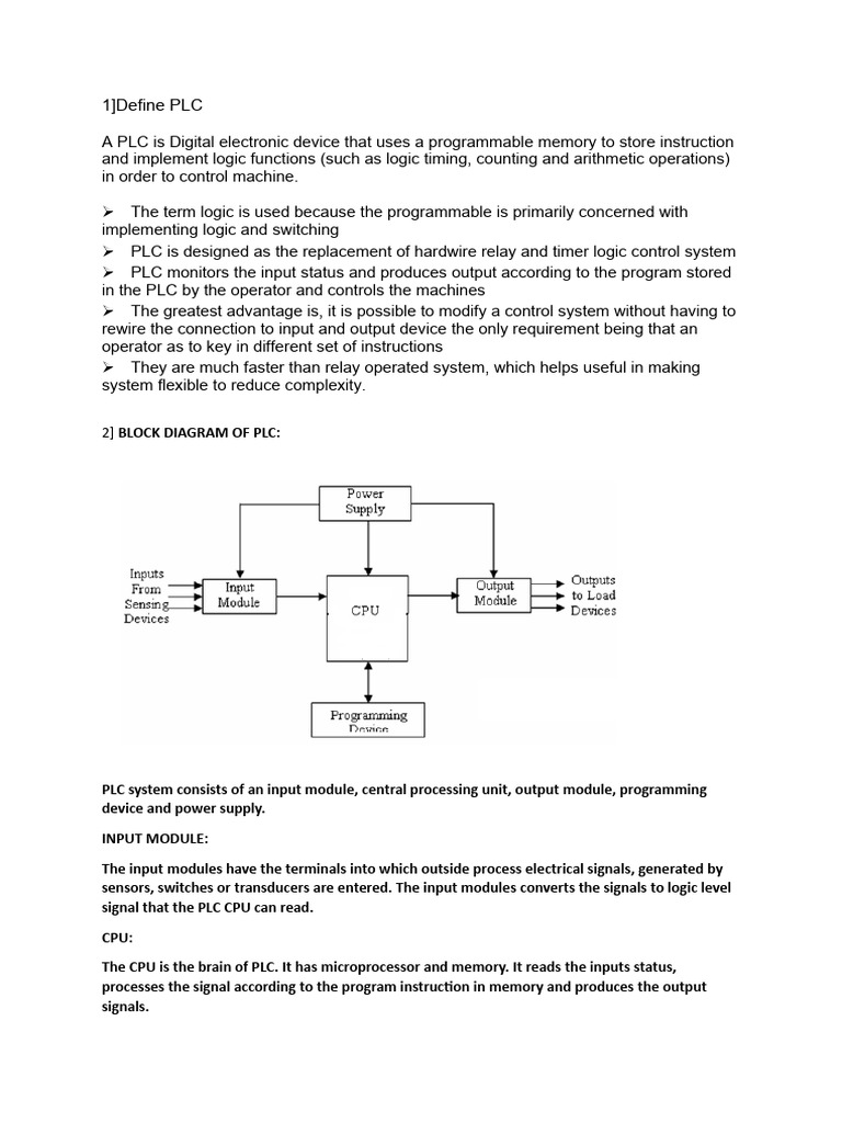 1) Define PLC | PDF | Programmable Logic Controller | Central ...