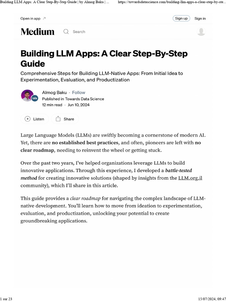 Step-by-Step Guide to LLM Apps | PDF