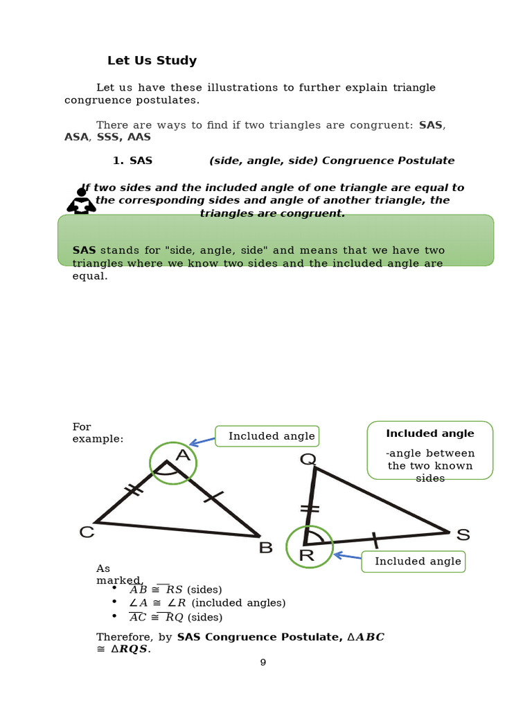 Triangle Congruence Postulates Explained | PDF | Euclidean Geometry ...