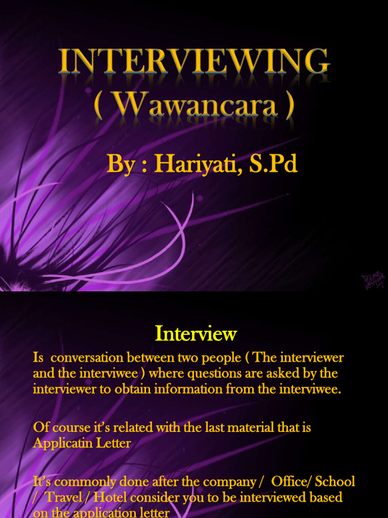 Job Interview Guide and Dialogue Tips | PDF | Chef