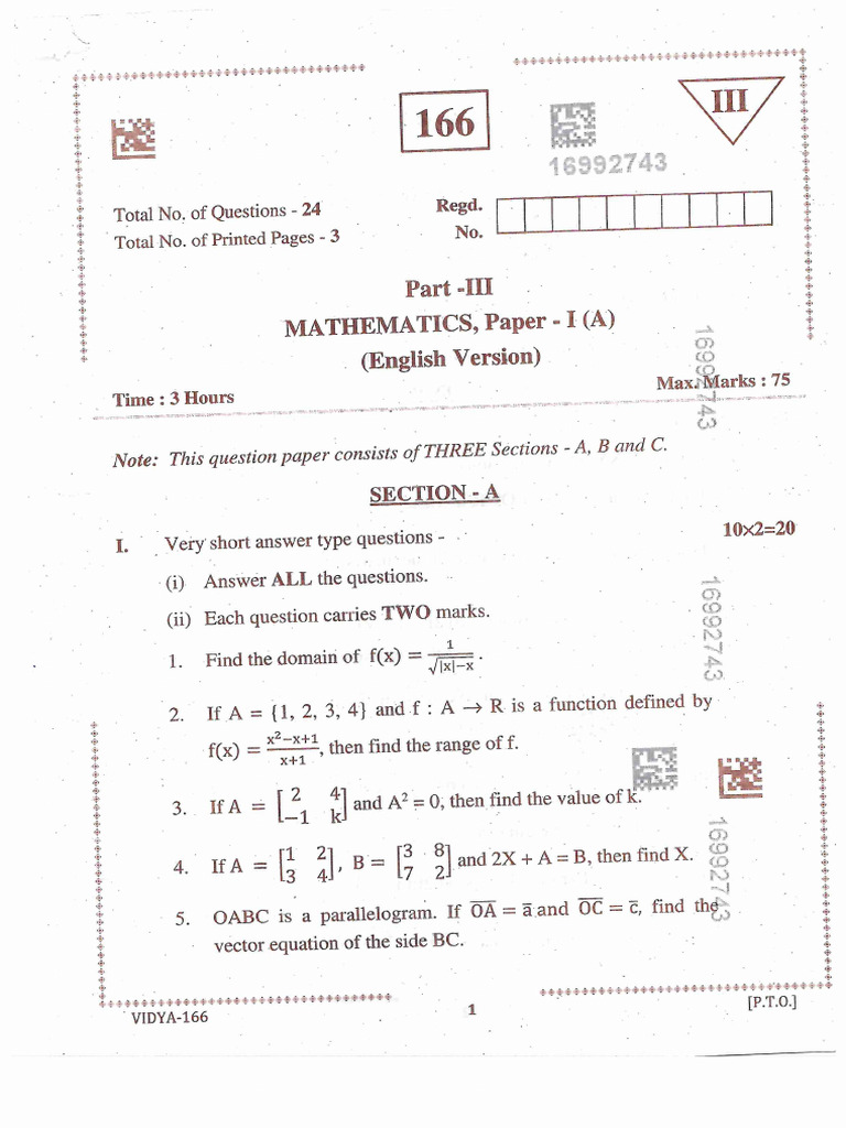 1st Year Maths 1A em | PDF