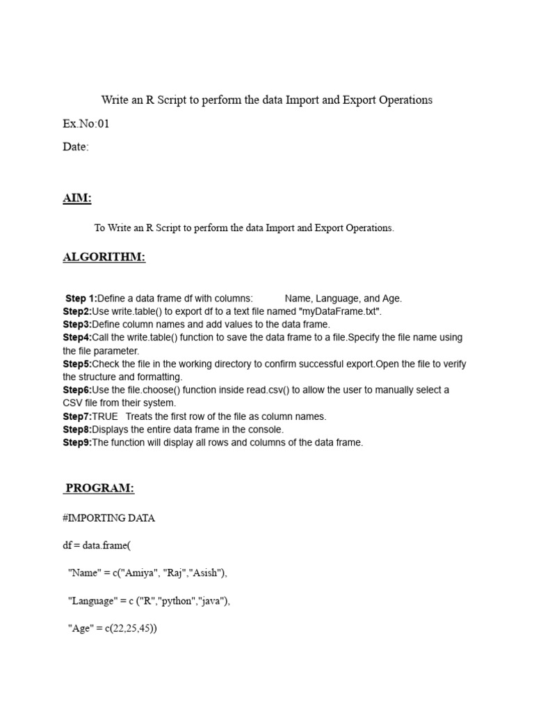 R Script for Data Import, Export & Visualization | PDF | Probability ...