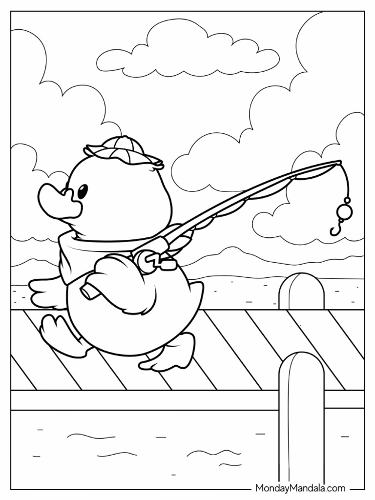 Cartoon Baby Duck Going Fishing | PDF