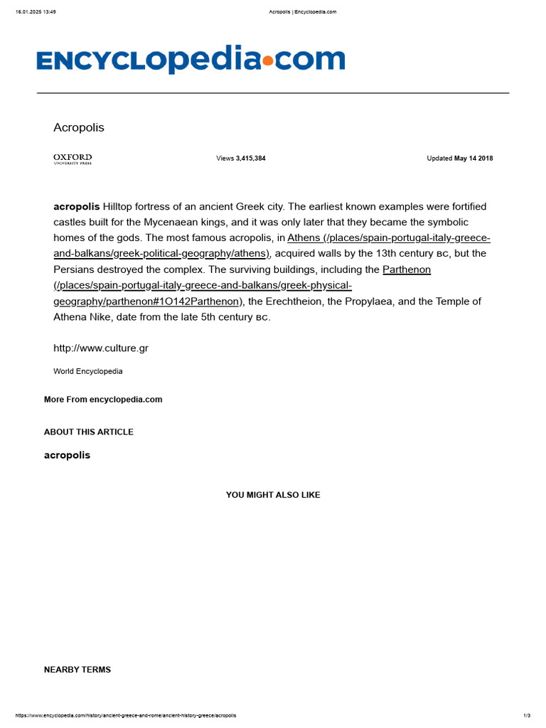 Acropolis | PDF | Ancient Greece | Classical Antiquity