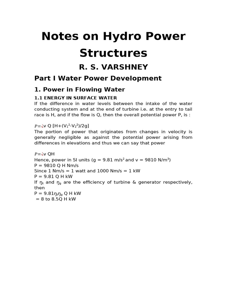 Hydro Power Development Overview | PDF | Spillway | Environmental ...