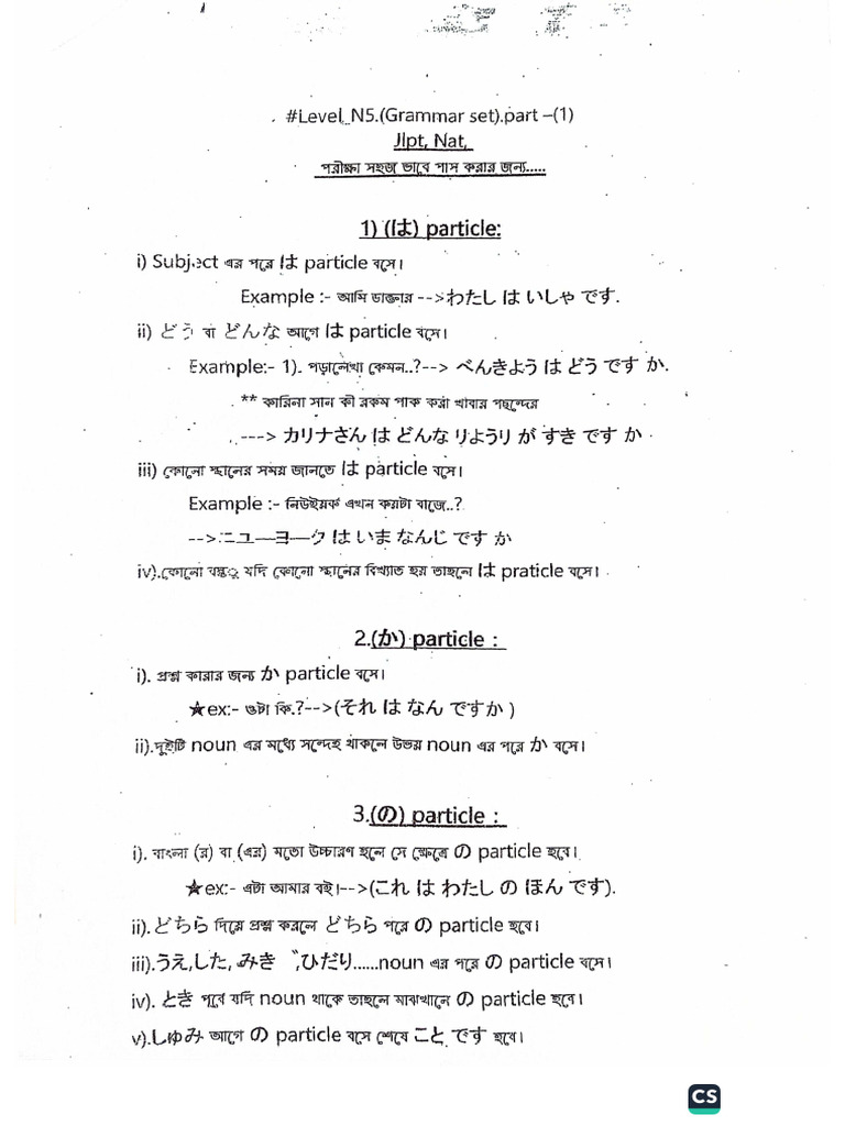 Japanese Particles | PDF