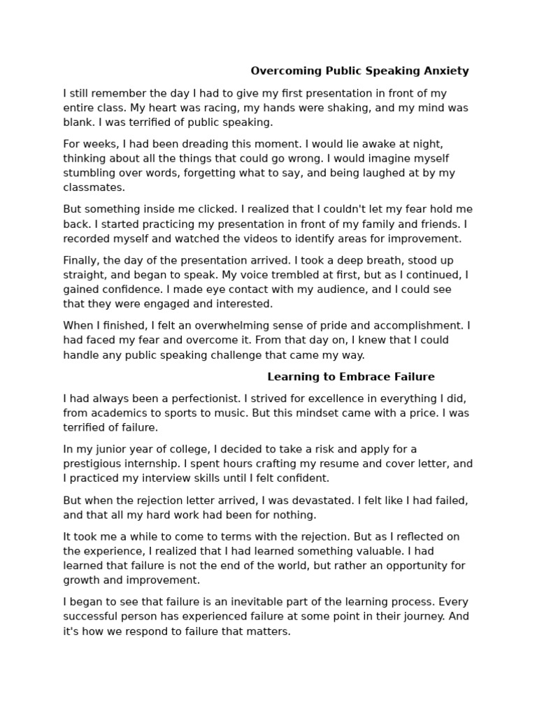 Personal Account Writing | PDF