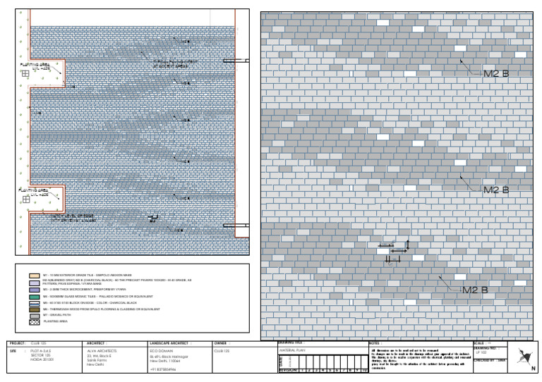 Material Plan for Club 125 Landscape | PDF | Building Materials
