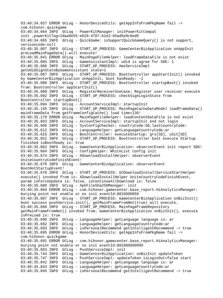 Honor Device Error Log Analysis | PDF | Software | Software Engineering