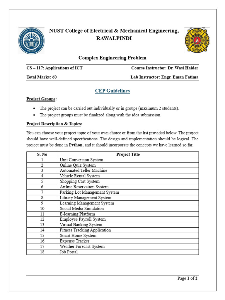 Complex Engineering Problem EE46-B | PDF | Educational Technology ...
