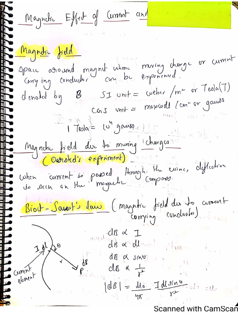 Magnetic Field of Electric Current | PDF